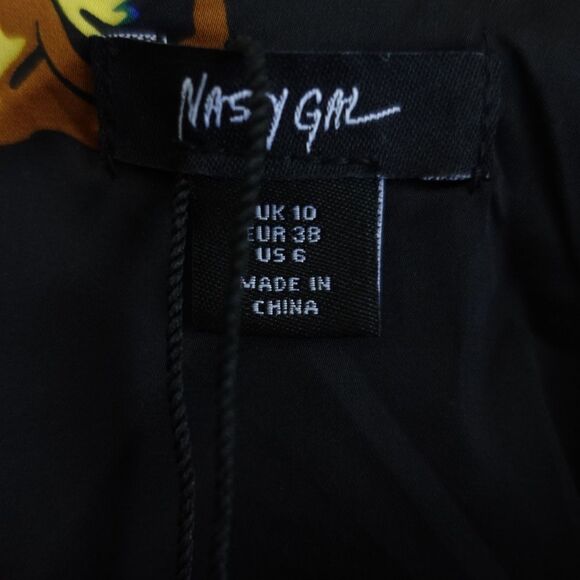 NWT NASTY GAL Floral Print Satin Cut-Out Maxi Dress - Picture 6 of 9